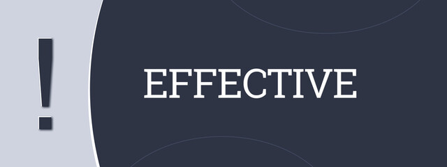 effective. A blue banner illustration with white text.