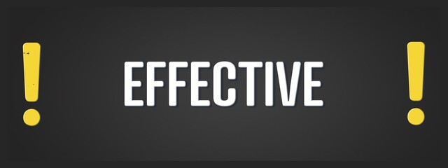 effective. A blackboard with white text. Illustration with grunge text style.