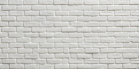 Obraz premium A close-up view of a white brick wall, featuring a uniform arrangement of bricks with subtle variations in texture and a consistent white color.