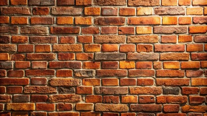 Obraz premium The warm glow of sunlight filtering through the gaps in a weathered brick wall, revealing the subtle hues and textures of each brick.