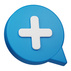 Obraz premium add comment 3d icon isolated on the white background