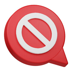 block comment 3d icon isolated on the white background