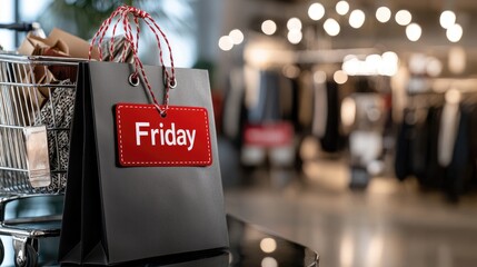 Marketing layout: Text Black Friday featured on a striking background, ideal for creating eye-catching banners or wallpapers, to highlight promotional offers and special deals.