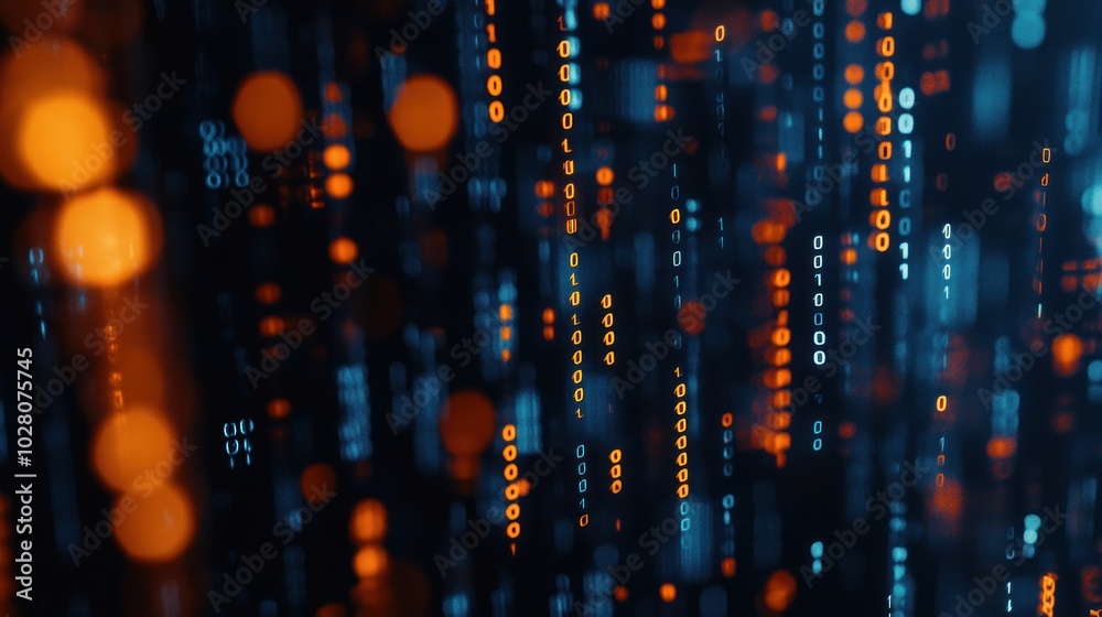 Poster abstract binary code digital background