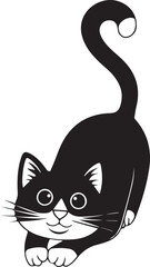  Cats Icon Vector Black and White Color. Black Cat Sitting On White Background Vector Illustration