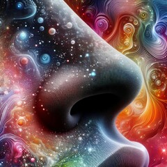 Patterned Inhale: A Profile&rsquo;s Nose in Layers of Texture