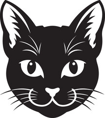  Cats Icon Vector Black and White Color. Black Cat Sitting On White Background Vector Illustration