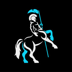 ILLUSTRATION 116 ABSTRACT VECTOR ART OF CENTAUR HOLDING FLAG