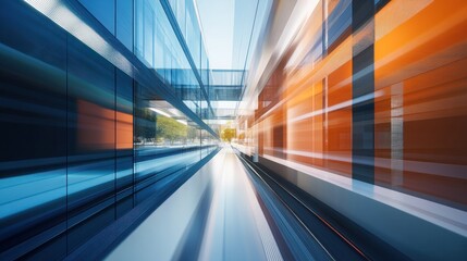 Fototapeta premium Modern Building Architecture with Motion Blur