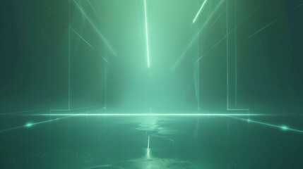 Wallpaper Green neon lasers lighting abstract empty space background wallpaper