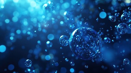 Abstract Blue Bubbles