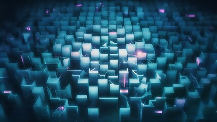 Obraz premium Abstract blue technology digital grid background image