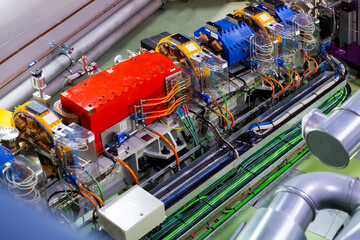 Image of synchrotron accelerator tunnel in synchrotron building interior