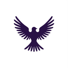 bird spread wings icon logo simple