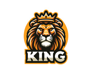 King Lion Head Logo Icon Vector illustration
