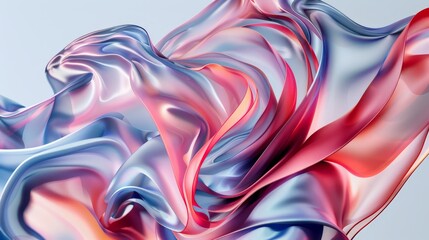 Fototapeta premium Wallpaper An abstract background of flowing silk fabric with a colorful gradient