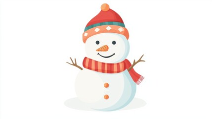 Fototapeta premium Cute snowman. Winter holiday theme.