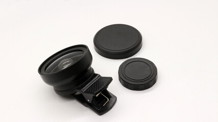 Attachable camera lens for a smart phone isolated