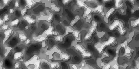 3D Stylized Gray Topographic Contour Scheme and Terrain. Geographic mountain terrain. Contour map background. 3D Cartographic Weave with seamless striped patterns and wavy Shapes.