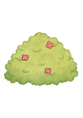 Cute watercolor flower bush