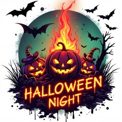 Halloween background with pumpkin Halloween night