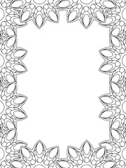 All these designs are hand-drawn and unique 
Flower Border is a Beautiful black and white illustration for aadult coloring book,
This is a printable Beautiful Zentangle Coloring page for KDP Interior,