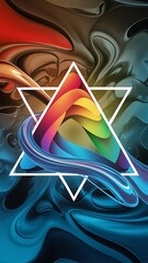 Dynamic triangle design with fluid gradient colors abstract background