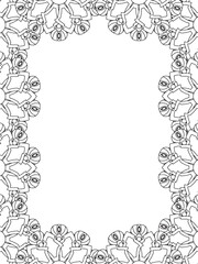 All these designs are hand-drawn and unique 
Flower Border is a Beautiful black and white illustration for aadult coloring book,
This is a printable Beautiful Zentangle Coloring page for KDP Interior,