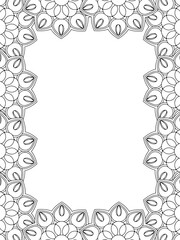 All these designs are hand-drawn and unique 
Flower Border is a Beautiful black and white illustration for aadult coloring book,
This is a printable Beautiful Zentangle Coloring page for KDP Interior,