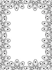 All these designs are hand-drawn and unique 
Flower Border is a Beautiful black and white illustration for aadult coloring book,
This is a printable Beautiful Zentangle Coloring page for KDP Interior,