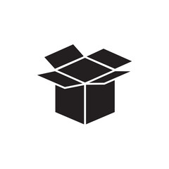 Open parcel box vector icon, Packaging cardboard box simple illustration on white background..eps