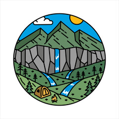 natural scenery in the frame illustration