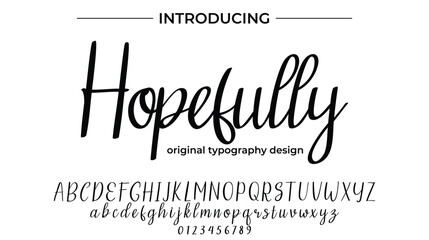 Hopefully Font Stylish brush painted an uppercase vector letters, alphabet, typeface