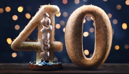 40th Birthday Celebration Cake Decoration Ideas
