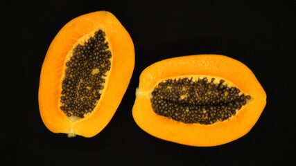 Close up of fresh Papaya isolated