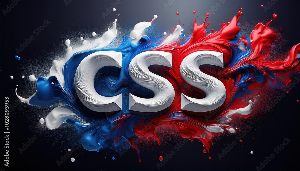 Poster creative css design with colorful splash effects