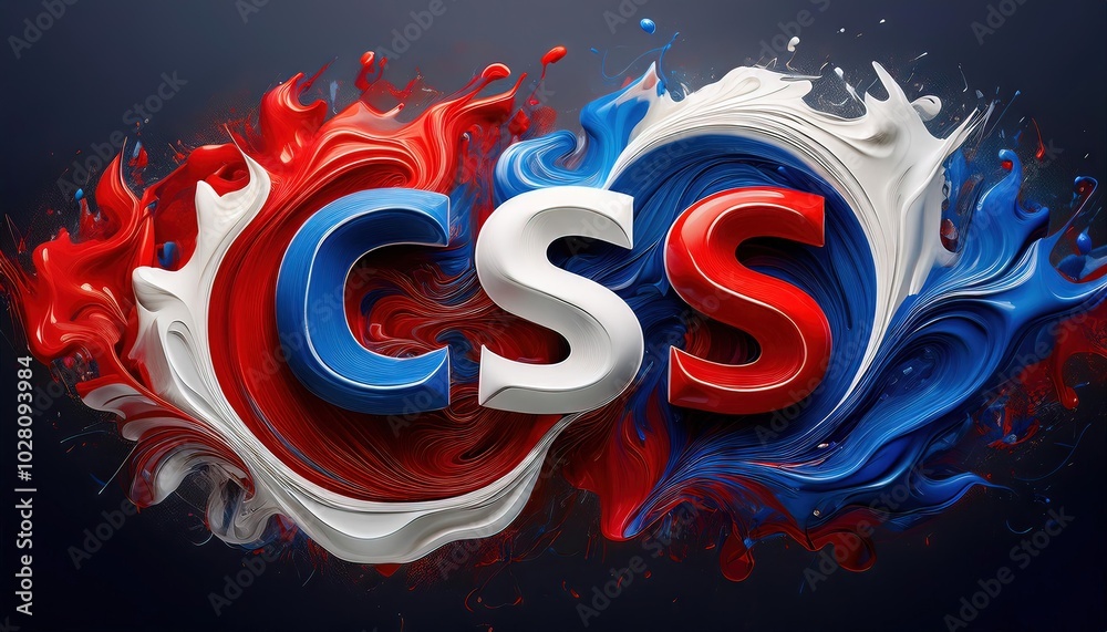 Poster creative css design with fluid colors and dynamic effects