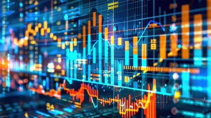 Vibrant Financial Data Visualization Background