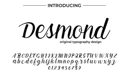 Desmond Font Stylish brush painted an uppercase vector letters, alphabet, typeface