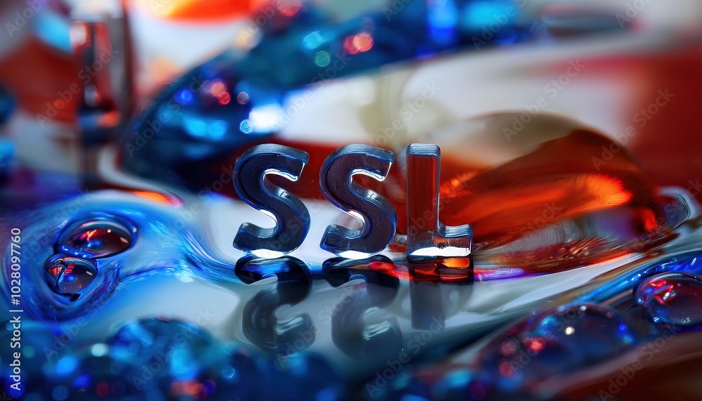 Poster secure socket layer representation in colorful liquids