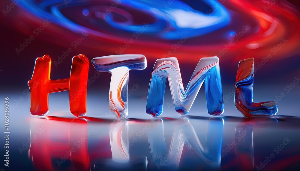 Poster html colorful text design with abstract background
