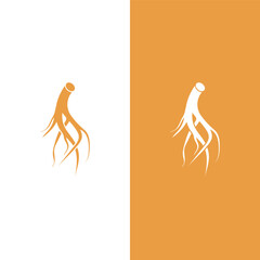 Ginseng logo design template and symbol icon