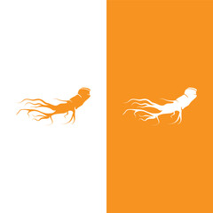 Ginseng logo design template and symbol icon