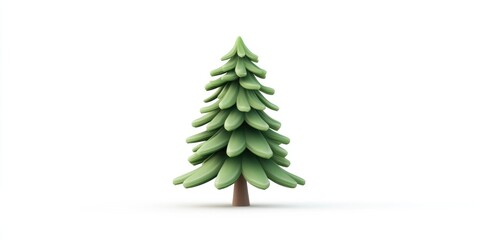 Obraz premium Small pine tree cut out and isolated on a clean white background, perfect for product displays or holiday-themed designs