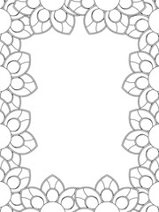 All these designs are hand-drawn and unique 
Flower Border is a Beautiful black and white illustration for adult coloring book,
This is a printable Beautiful Zentangle Coloring page for KDP Interior,