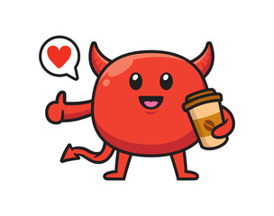 Cute devil mascot character design vector