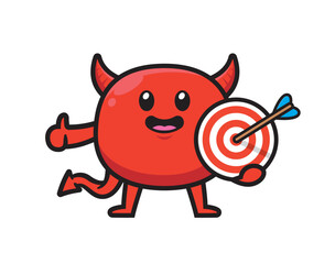 Cute devil mascot character design vector