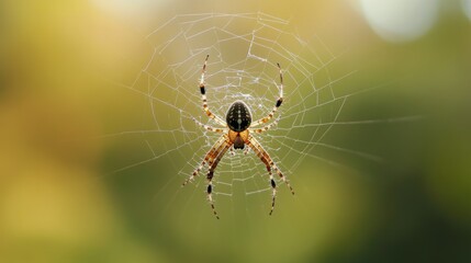 Spider in web in outdoors.