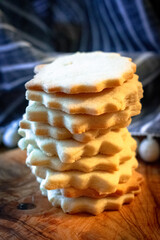 Stack of Soft Sugar Cookies with Blurred Background