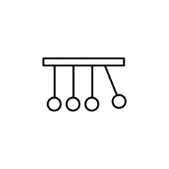 Physics line icon,  Newton's cradle symbol vector linear illustration for web and app..eps